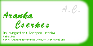 aranka cserpes business card